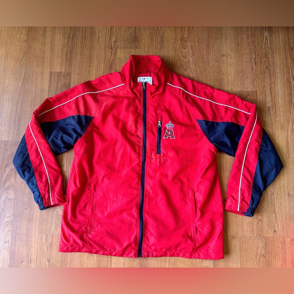 Carl Banks Angels long sleeve lightweight windbreaker shell zip up Jacket L